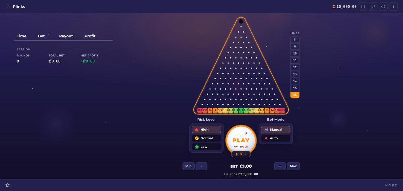 Plinko live game board