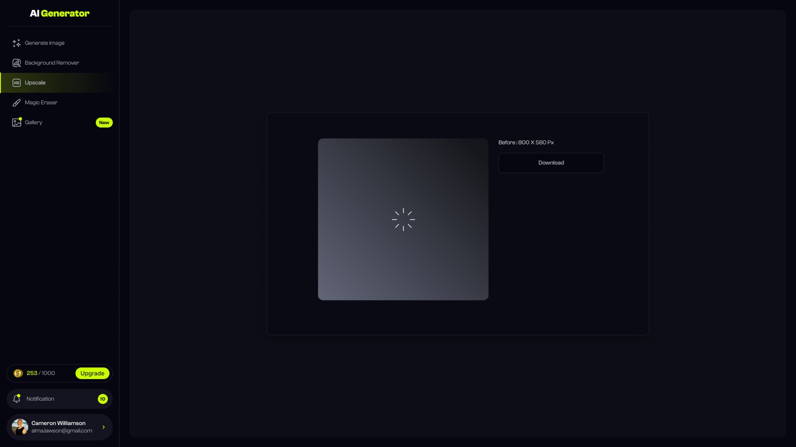 Generato screen