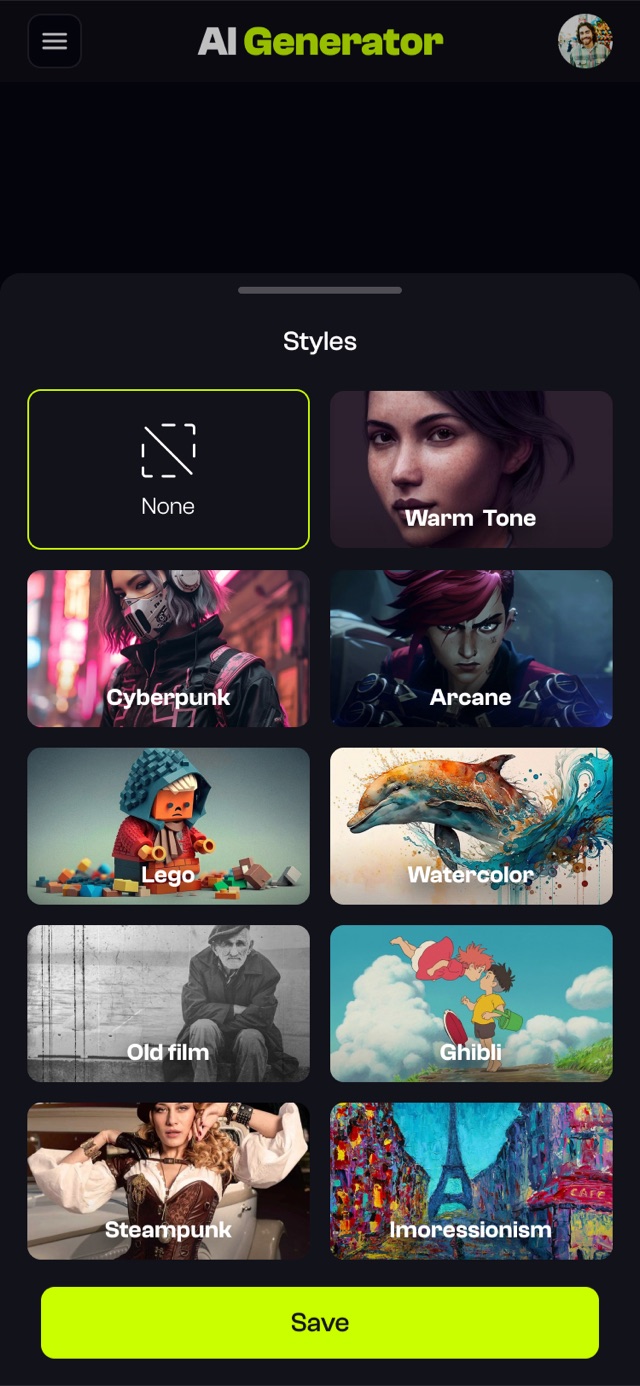 Mobile style picker sheet