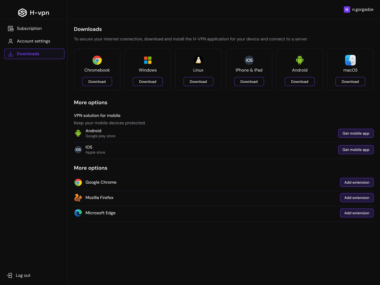 Desktop downloads page for all platforms