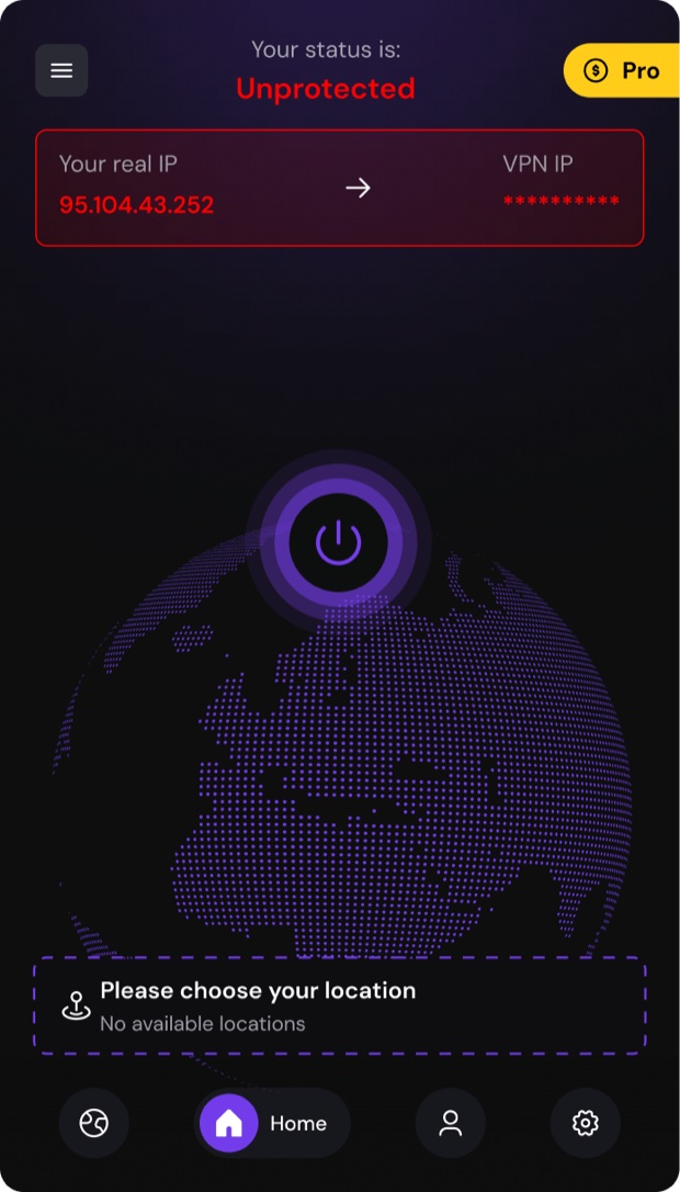Browser widget, disconnected state
