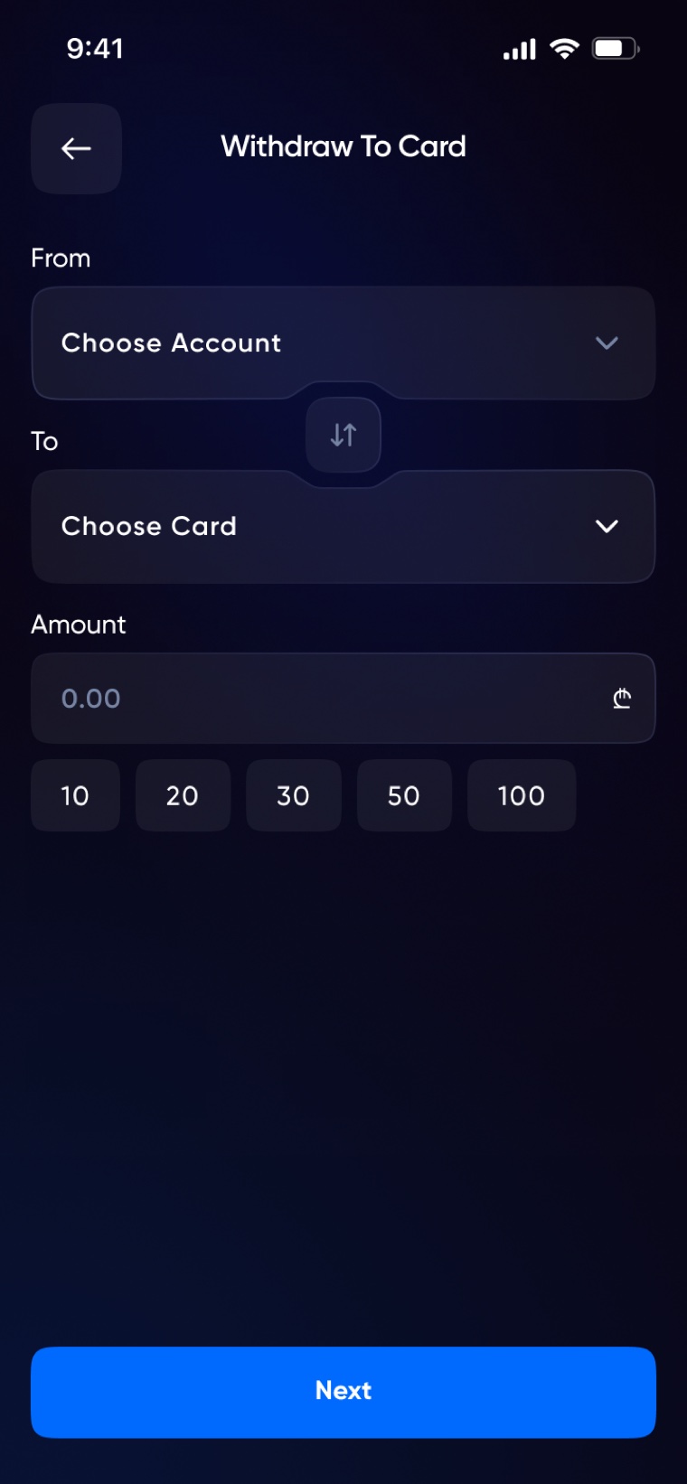 Withdraw form