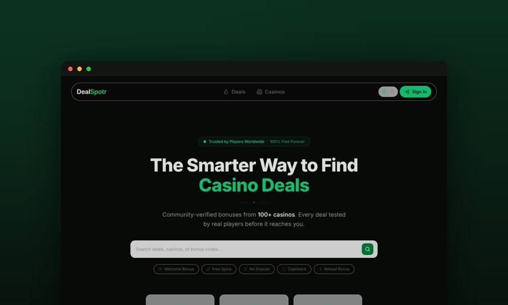 Dealspotr Casino website